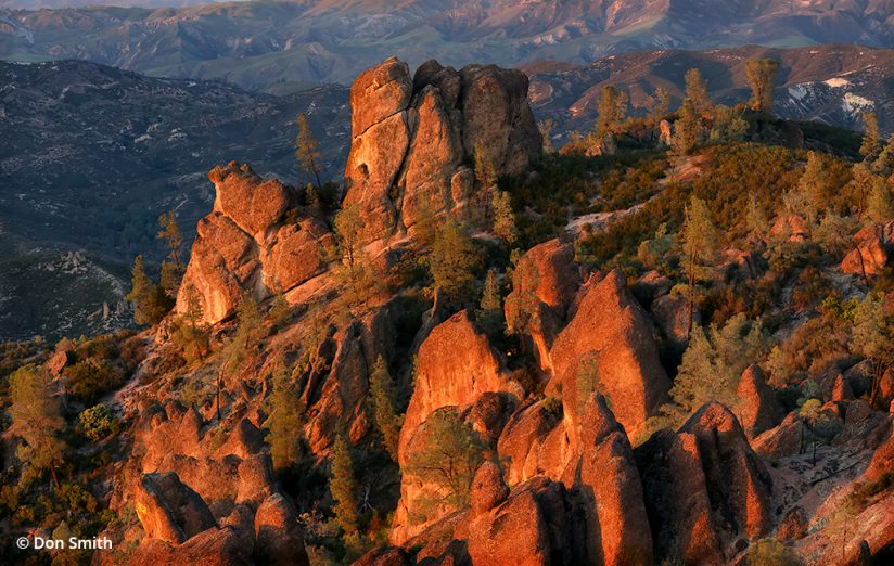 Image of sunset on the High Peaks of Pinnacles National Park